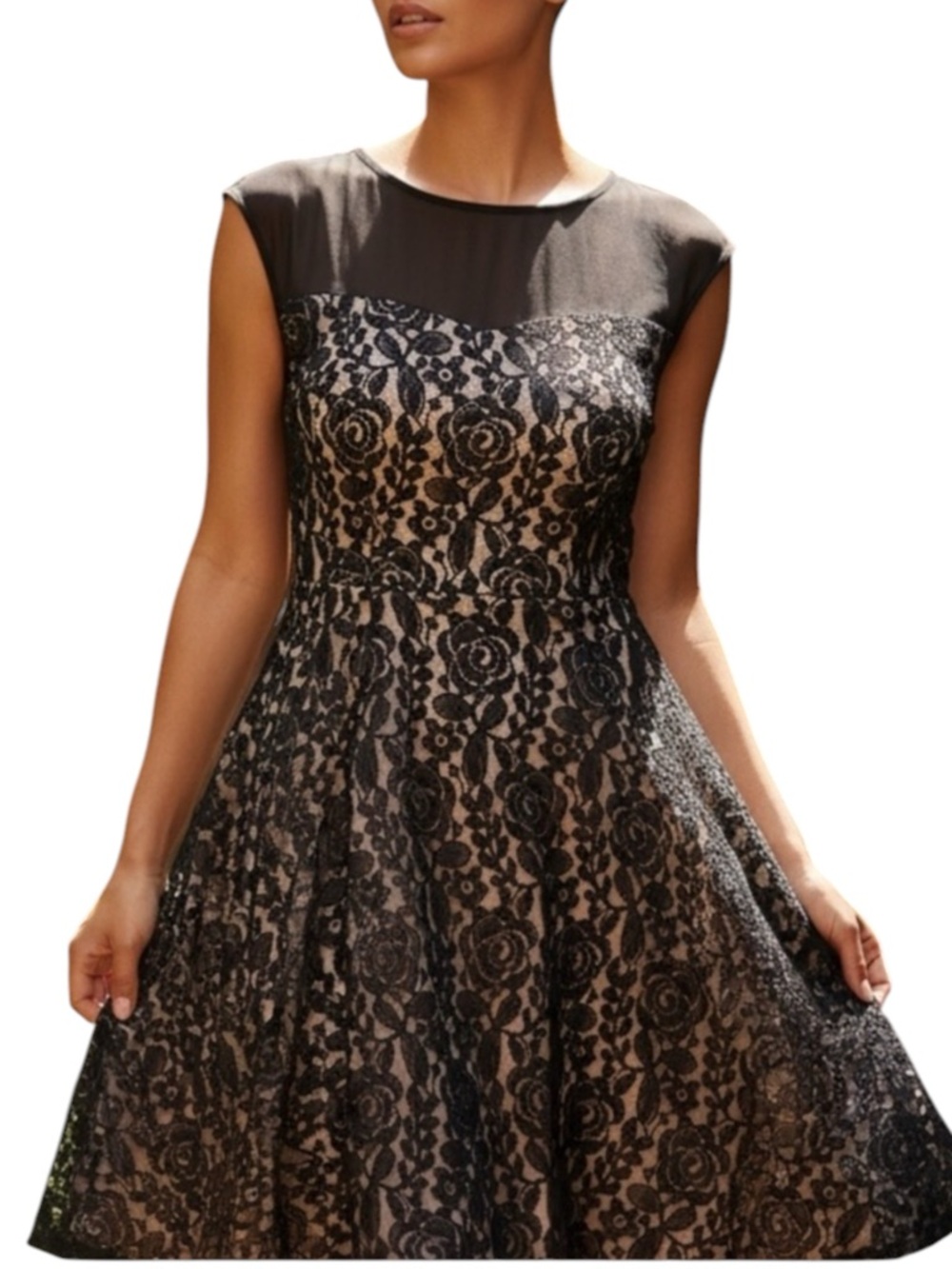 JUST…TAYLOR Lace Overlay Dress Size 6